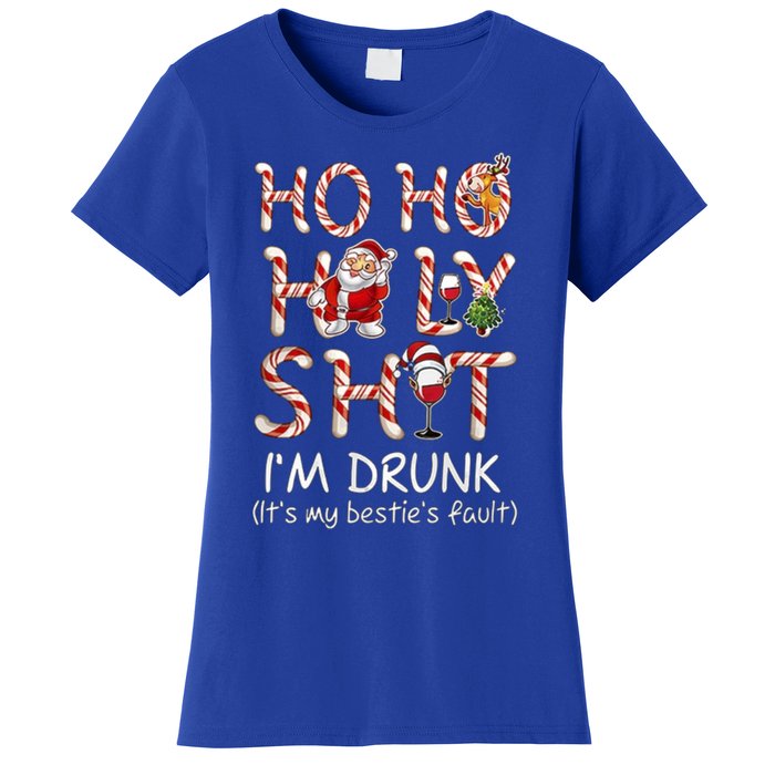 Ho Ho Holy Shit IM Drunk Wine Santa Christmas Gift Women's T-Shirt