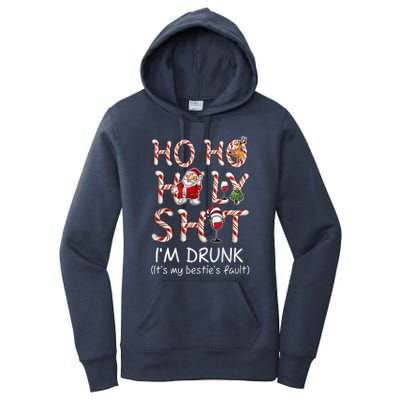 Ho Ho Holy Shit IM Drunk Wine Santa Christmas Gift Women's Pullover Hoodie