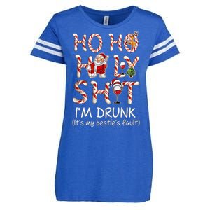 Ho Ho Holy Shit IM Drunk Wine Santa Christmas Gift Enza Ladies Jersey Football T-Shirt