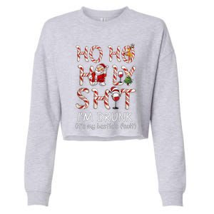 Ho Ho Holy Shit IM Drunk Wine Santa Christmas Gift Cropped Pullover Crew