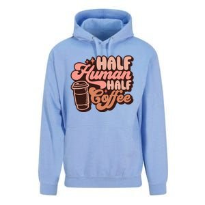 Half Human Half Coffee Funny Coffee Lover Unisex Surf Hoodie