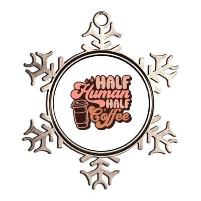 Half Human Half Coffee Funny Coffee Lover Metallic Star Ornament