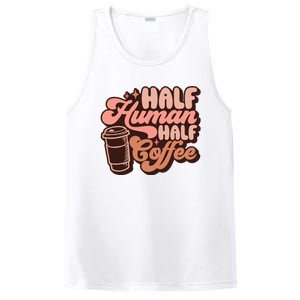 Half Human Half Coffee Funny Coffee Lover PosiCharge Competitor Tank