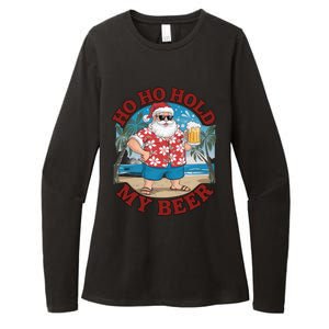 Ho Ho Hold My Beer Beach Santa Funny Christmas Great Gift Womens CVC Long Sleeve Shirt