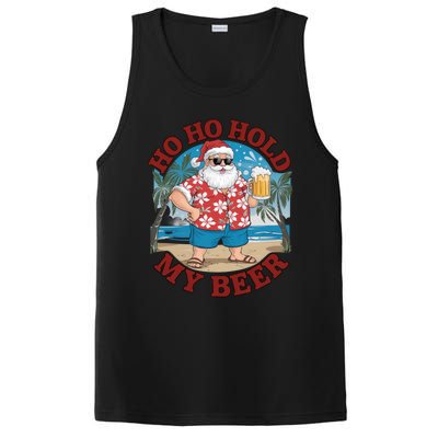 Ho Ho Hold My Beer Beach Santa Funny Christmas Great Gift PosiCharge Competitor Tank