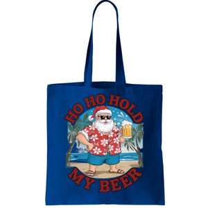 Ho Ho Hold My Beer Beach Santa Funny Christmas Great Gift Tote Bag