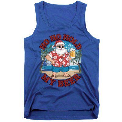 Ho Ho Hold My Beer Beach Santa Funny Christmas Great Gift Tank Top