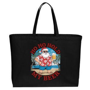 Ho Ho Hold My Beer Beach Santa Funny Christmas Great Gift Cotton Canvas Jumbo Tote