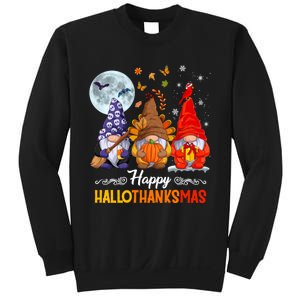 Happy HalloThanksMas Halloween Thanksgiving Christmas Gnomes Sweatshirt