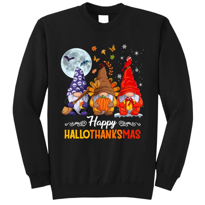 Happy HalloThanksMas Halloween Thanksgiving Christmas Gnomes Sweatshirt