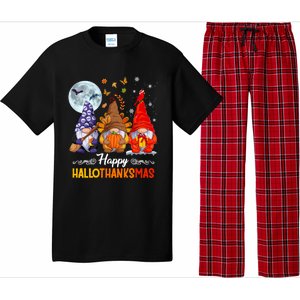 Happy HalloThanksMas Halloween Thanksgiving Christmas Gnomes Pajama Set