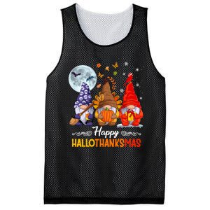 Happy HalloThanksMas Halloween Thanksgiving Christmas Gnomes Mesh Reversible Basketball Jersey Tank