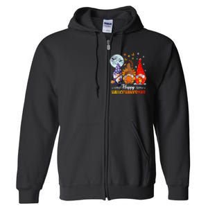 Happy HalloThanksMas Halloween Thanksgiving Christmas Gnomes Full Zip Hoodie