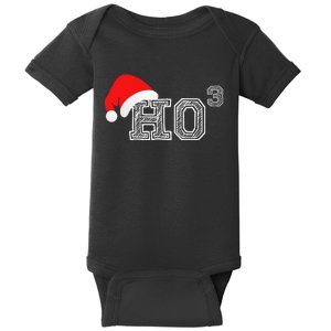 Ho Ho Ho X 3 Third Power Funny Christmas Holiday Humor Baby Bodysuit