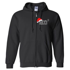 Ho Ho Ho X 3 Third Power Funny Christmas Holiday Humor Full Zip Hoodie