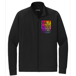 Half Hood Half Holy Pray With Me Don't Play With Me Cute Gift Stretch Full-Zip Cadet Jacket