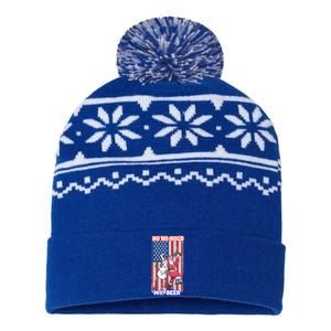 Ho Ho Hold Beer Santa Snow Usa Flag Xmas Party Christmas Gift USA-Made Snowflake Beanie