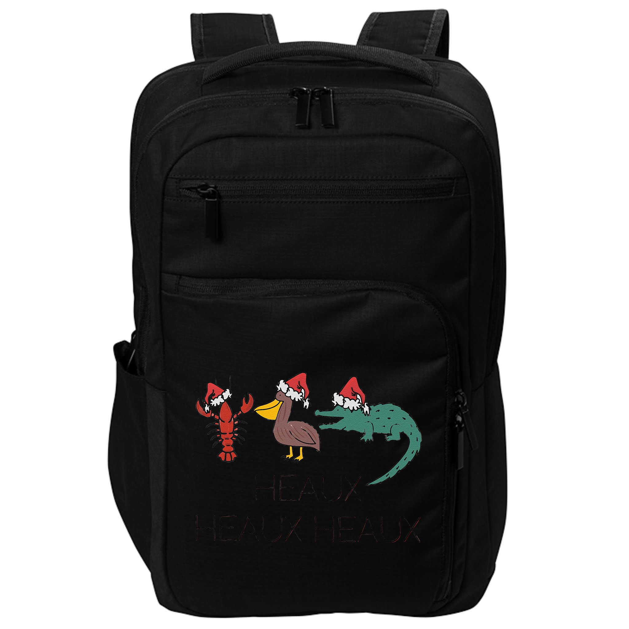 Heaux Heaux Heaux Funny Louisiana Cajun Christmas Holiday Impact Tech Backpack