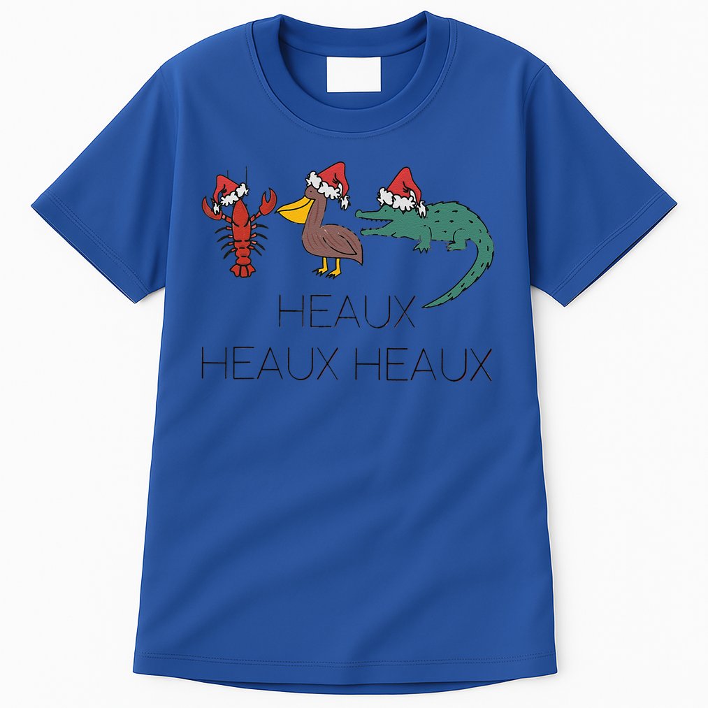Heaux Heaux Heaux Funny Louisiana Cajun Christmas Holiday Tall T-Shirt