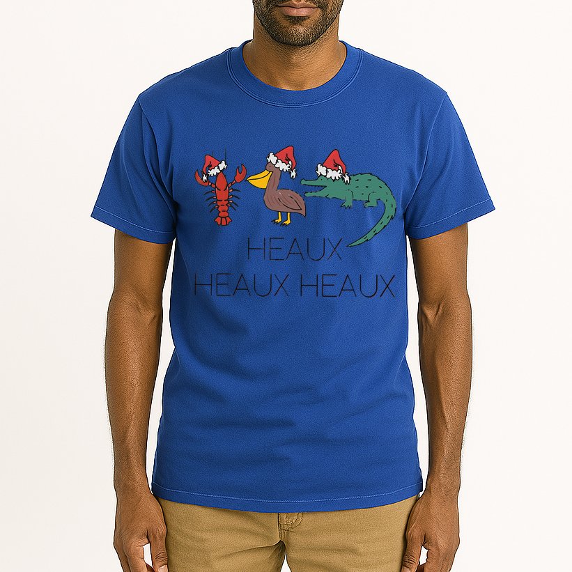 Heaux Heaux Heaux Funny Louisiana Cajun Christmas Holiday Tall T-Shirt