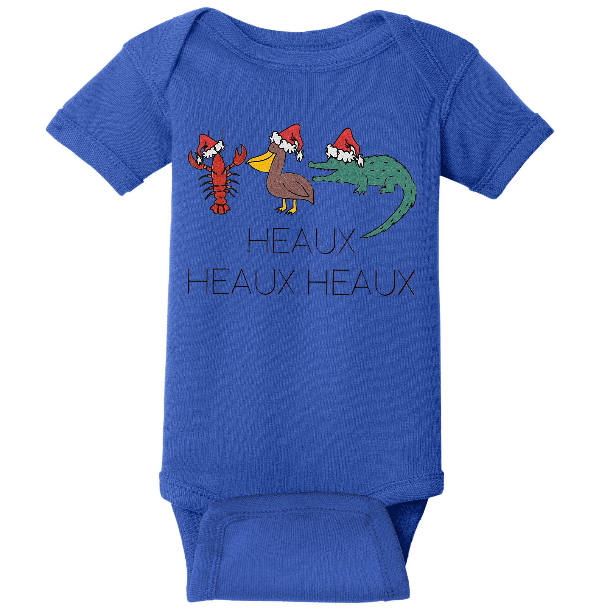 Heaux Heaux Heaux Funny Louisiana Cajun Christmas Holiday Baby Bodysuit