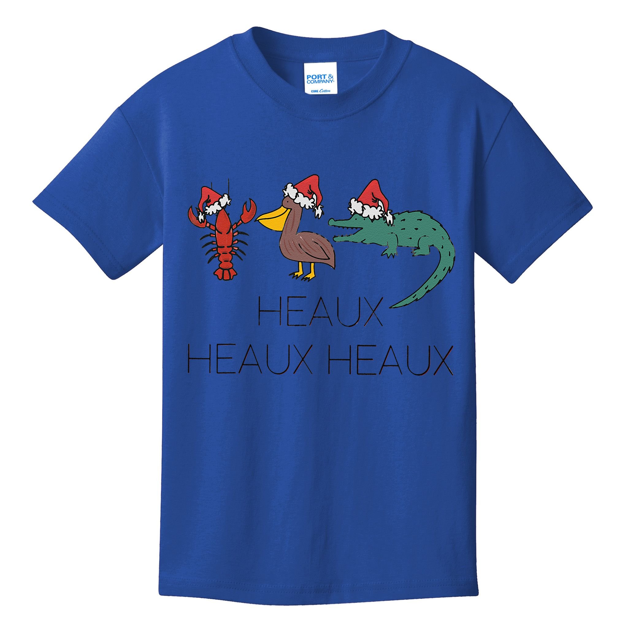 Heaux Heaux Heaux Funny Louisiana Cajun Christmas Holiday Kids T-Shirt