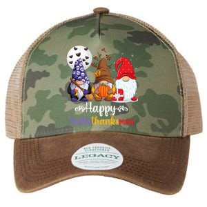 Happy HalloThanksMas Halloween Thanksgiving Christmas Gnomes Legacy Tie Dye Trucker Hat