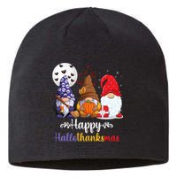 Happy HalloThanksMas Halloween Thanksgiving Christmas Gnomes Sustainable Beanie