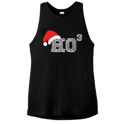 Ho Ho Ho X 3 Third Power Funny Christmas Holiday Humor Gift Ladies PosiCharge Tri-Blend Wicking Tank