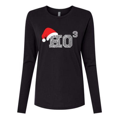 Ho Ho Ho X 3 Third Power Funny Christmas Holiday Humor Gift Womens Cotton Relaxed Long Sleeve T-Shirt