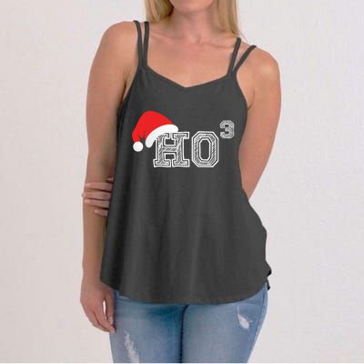 Ho Ho Ho X 3 Third Power Funny Christmas Holiday Humor Gift Women's Strappy Tank