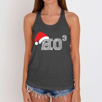 Ho Ho Ho X 3 Third Power Funny Christmas Holiday Humor Gift Women's Knotted Racerback Tank