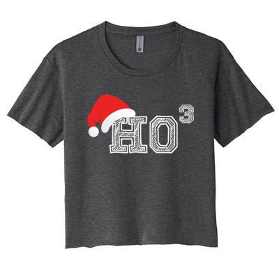 Ho Ho Ho X 3 Third Power Funny Christmas Holiday Humor Gift Women's Crop Top Tee