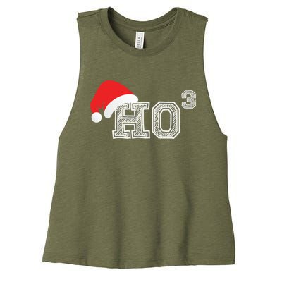 Ho Ho Ho X 3 Third Power Funny Christmas Holiday Humor Gift Women's Racerback Cropped Tank