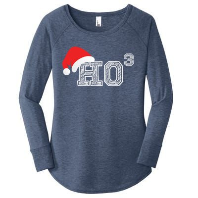 Ho Ho Ho X 3 Third Power Funny Christmas Holiday Humor Gift Women's Perfect Tri Tunic Long Sleeve Shirt