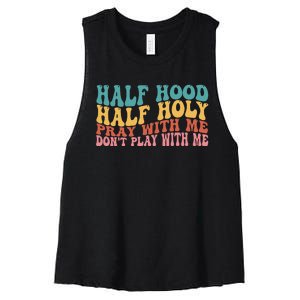 Half Hood Half Holy Groovy Retro Christian For Men Women Women's Racerback Cropped Tank