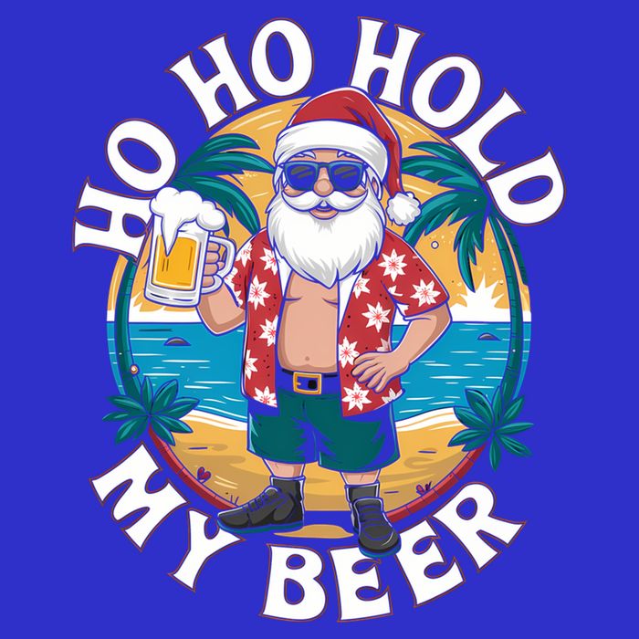 Ho Ho Hold My Beer Ing Santa Christmas In July Xmas Gift T-Shirt
