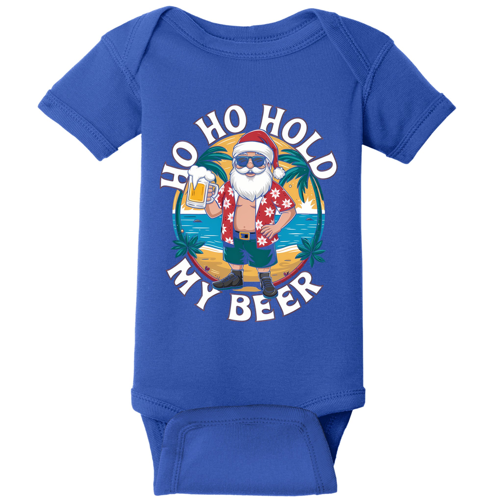 Ho Ho Hold My Beer Ing Santa Christmas In July Xmas Gift Baby Bodysuit