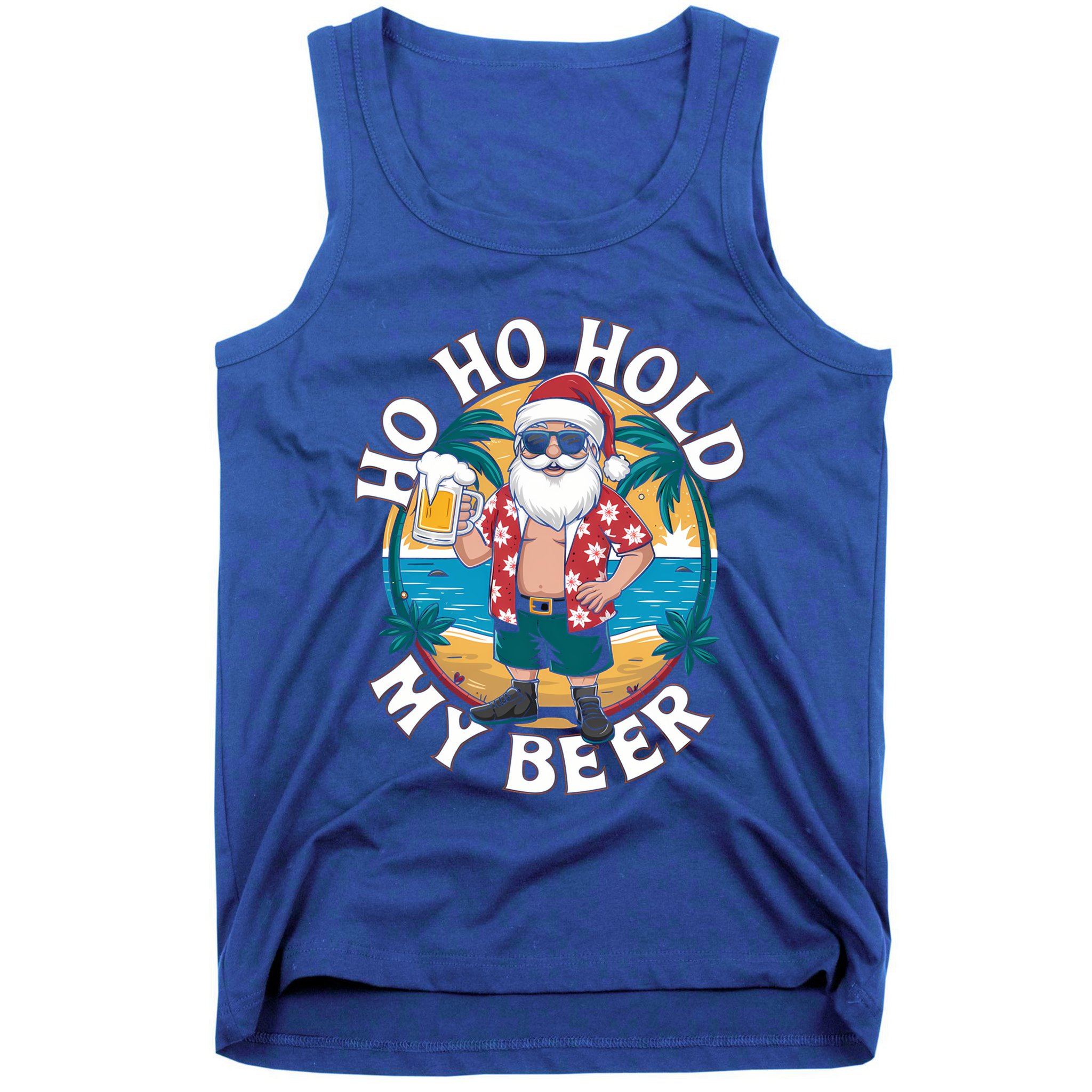 Ho Ho Hold My Beer Ing Santa Christmas In July Xmas Gift Tank Top