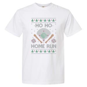 Ho Ho Homerun Baseball Ugly Christmas Party Hitter Gift Garment-Dyed Heavyweight T-Shirt