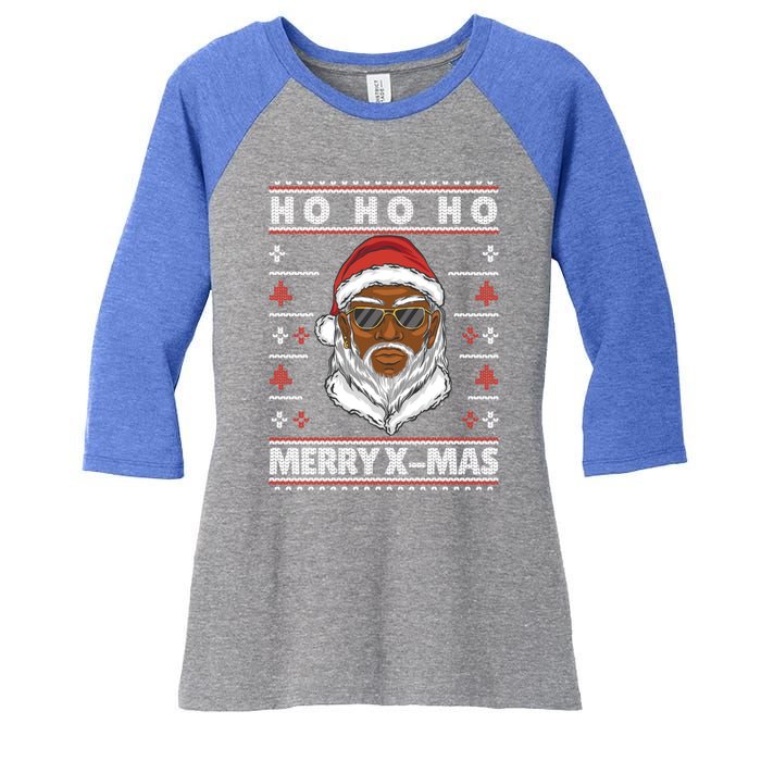 Ho Ho Ho The Cool Santa Claus Is Coming To The Party Meaningful Gift Women's Tri-Blend 3/4-Sleeve Raglan Shirt