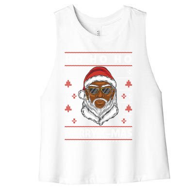 Ho Ho Ho The Cool Santa Claus Is Coming To The Party Meaningful Gift Women's Racerback Cropped Tank