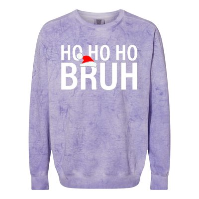 Ho Ho Ho Bruh Santa Hat Funny Christmas Colorblast Crewneck Sweatshirt