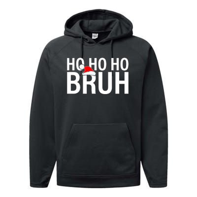 Ho Ho Ho Bruh Santa Hat Funny Christmas Performance Fleece Hoodie