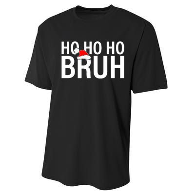 Ho Ho Ho Bruh Santa Hat Funny Christmas Performance Sprint T-Shirt