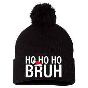 Ho Ho Ho Bruh Santa Hat Funny Christmas Pom Pom 12in Knit Beanie