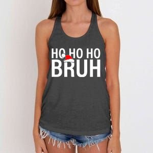 Ho Ho Ho Bruh Santa Hat Funny Christmas Women's Knotted Racerback Tank