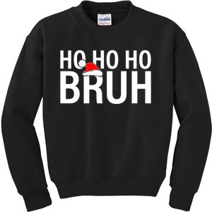 Ho Ho Ho Bruh Santa Hat Funny Christmas Kids Sweatshirt