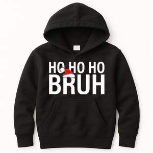 Ho Ho Ho Bruh Santa Hat Funny Christmas Kids Hoodie