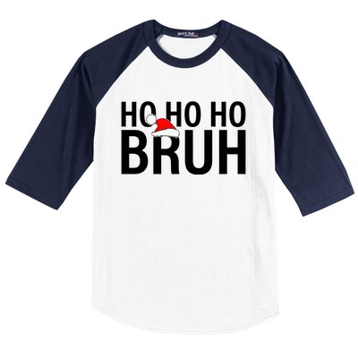 Ho Ho Ho Bruh Santa Hat Funny Christmas Baseball Sleeve Shirt